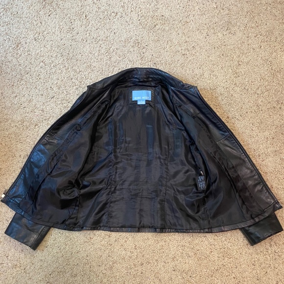 Nine West Classic Black Leather Jacket M - Picture 5 of 9